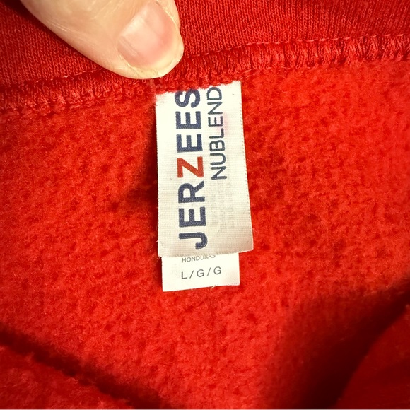 Jerzees KC Chiefs 1/4 zip sweatshirt sweater size large patch - Picture 7 of 8